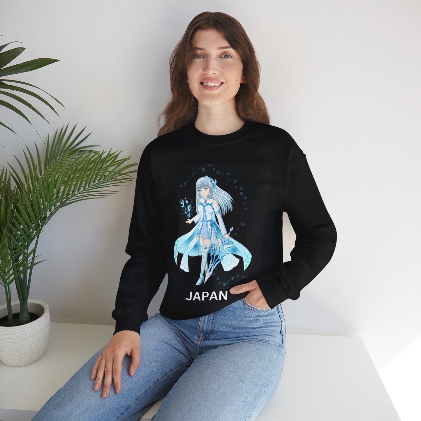 Anime Girl Unisex Heavy Blend™ Crewneck Sweatshirt