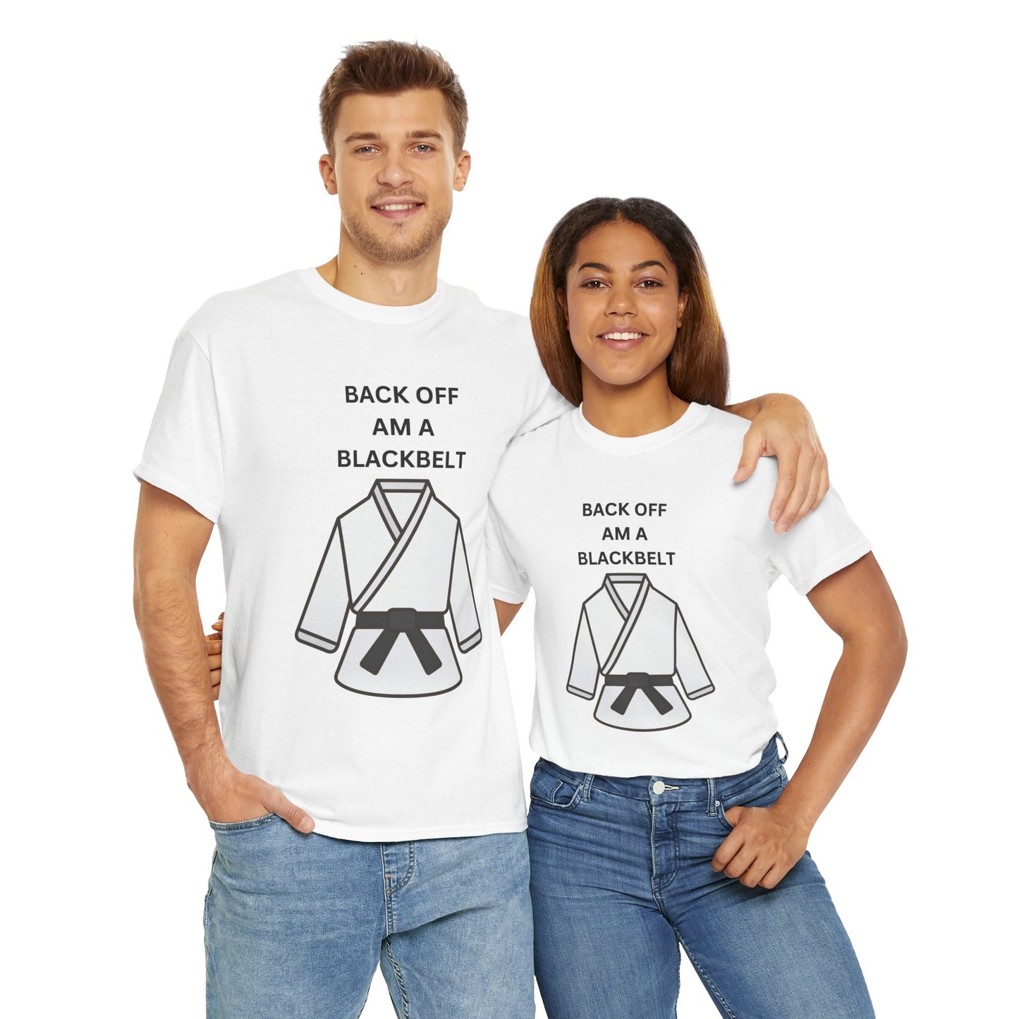 Back Off Am A Blackbelt Unisex Heavy Cotton Tee