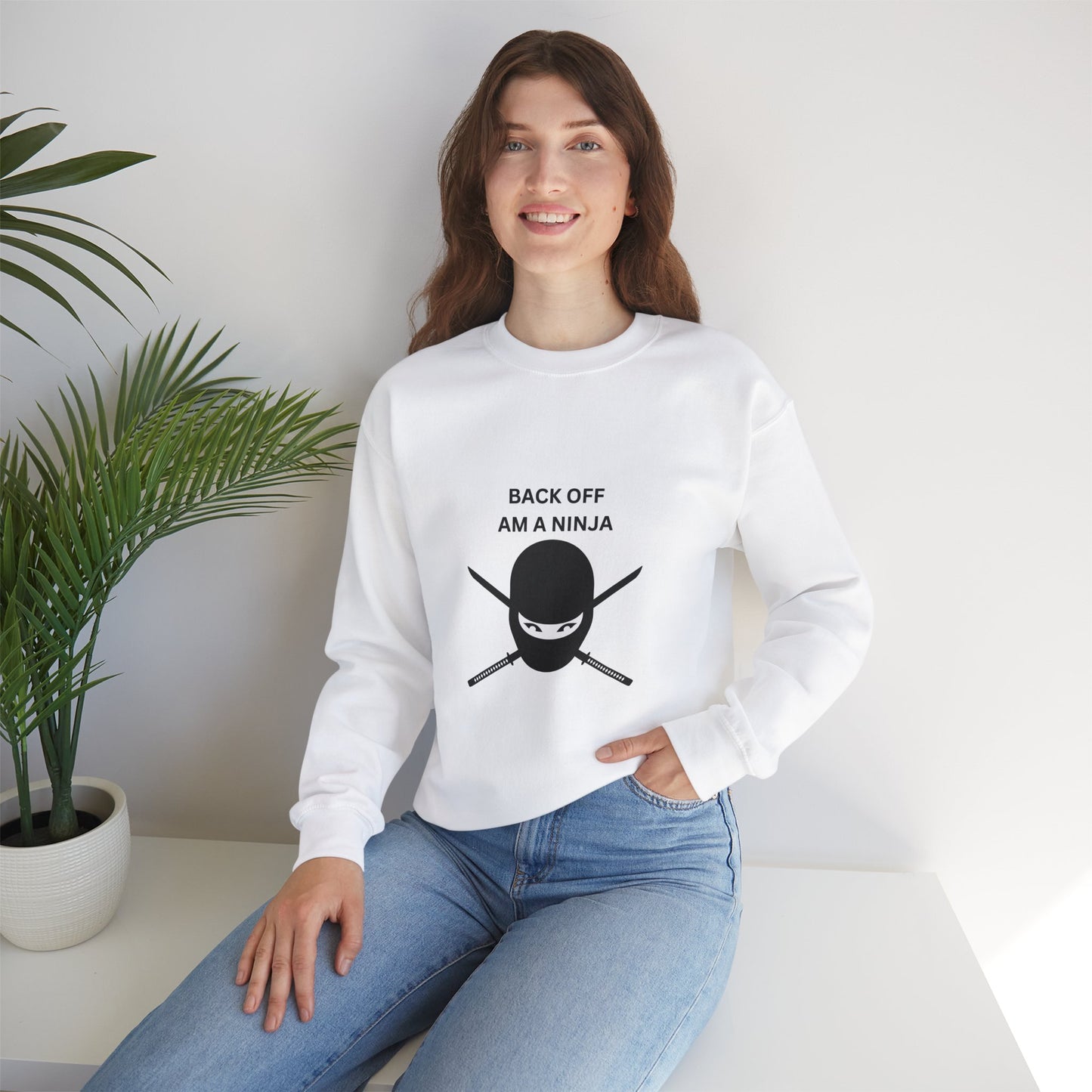 Back Off Am A Ninja Unisex Heavy Blend™ Crewneck Sweatshirt