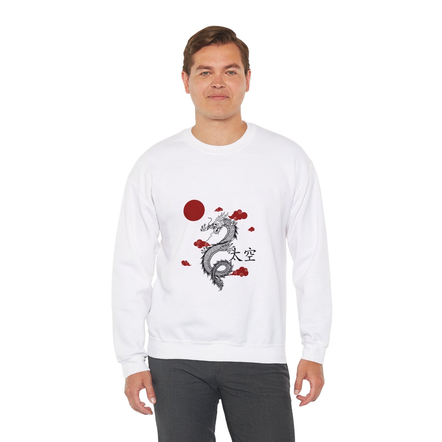 Dragon With Taikong Character Unisex Heavy Blend™ Crewneck Sweatshirt