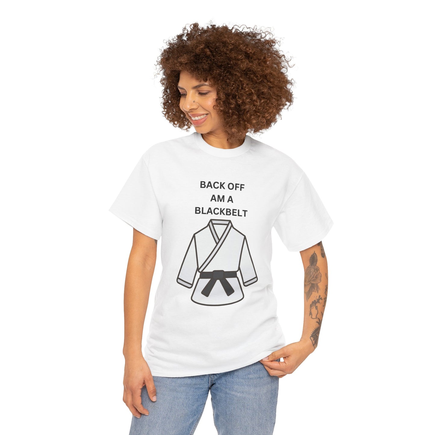 Back Off Am A Blackbelt Unisex Heavy Cotton Tee