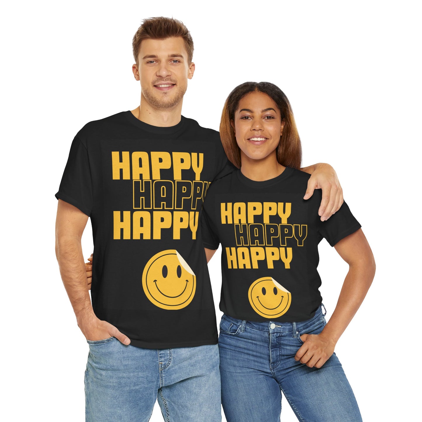 Happy Emoji Unisex Heavy Cotton Tee