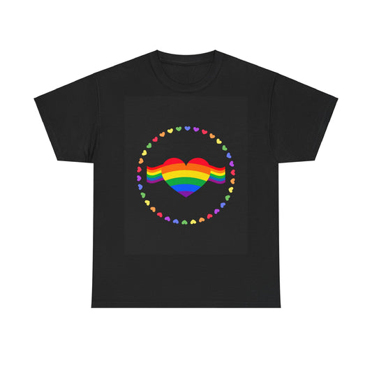 Rainbow Heart Unisex Heavy Cotton Tee