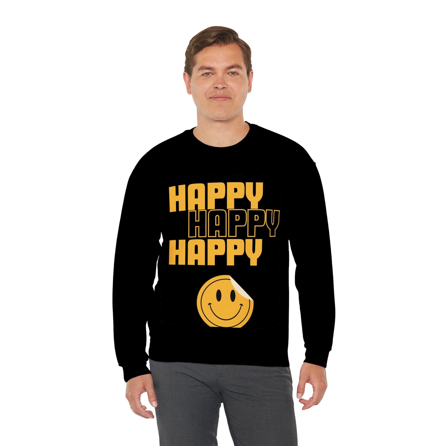 Happy Happy Happy Unisex Heavy Blend™ Crewneck Sweatshirt