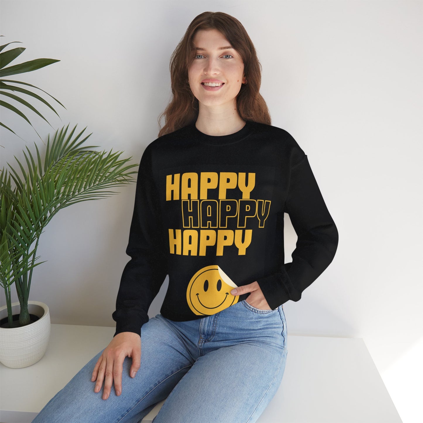 Happy Happy Happy Unisex Heavy Blend™ Crewneck Sweatshirt