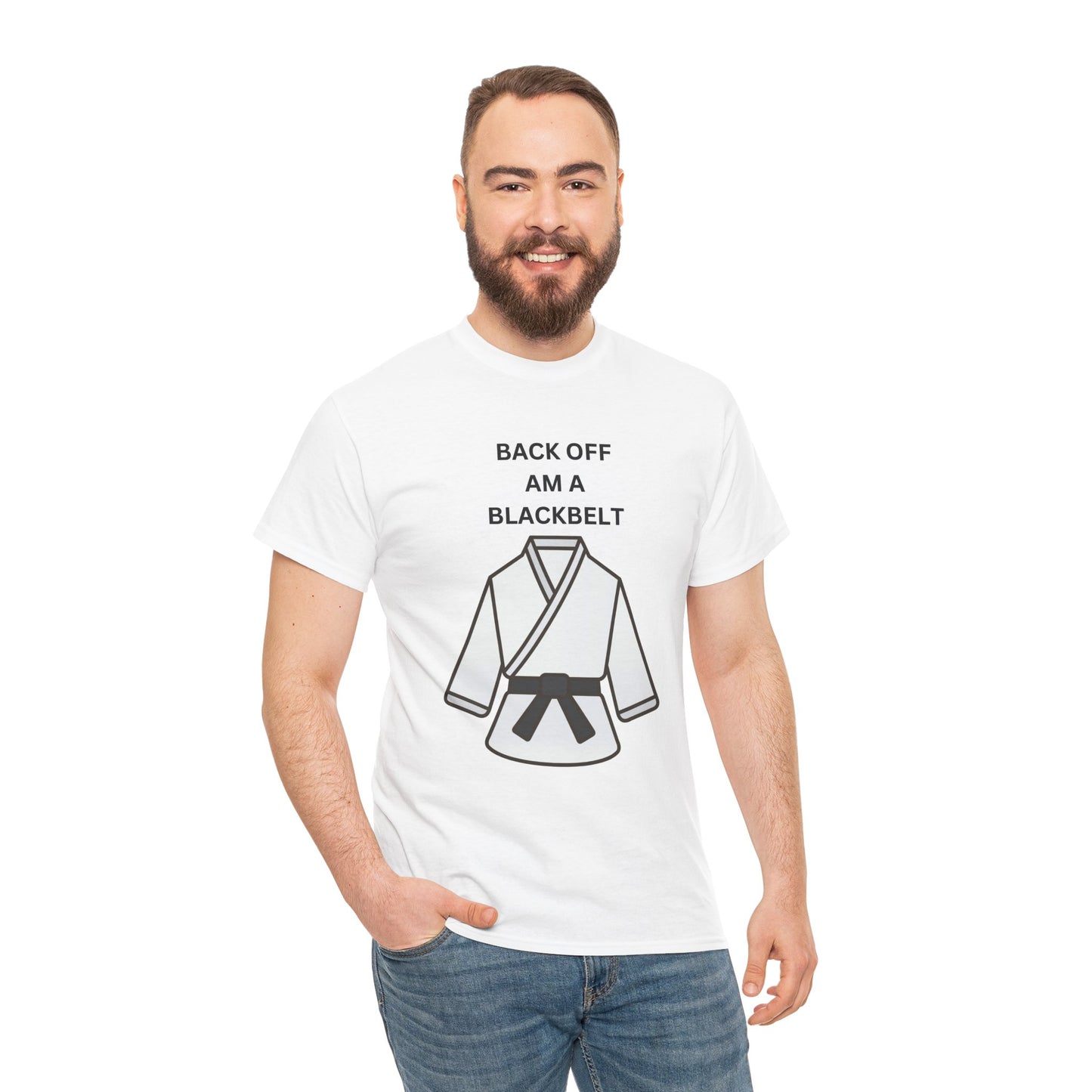 Back Off Am A Blackbelt Unisex Heavy Cotton Tee